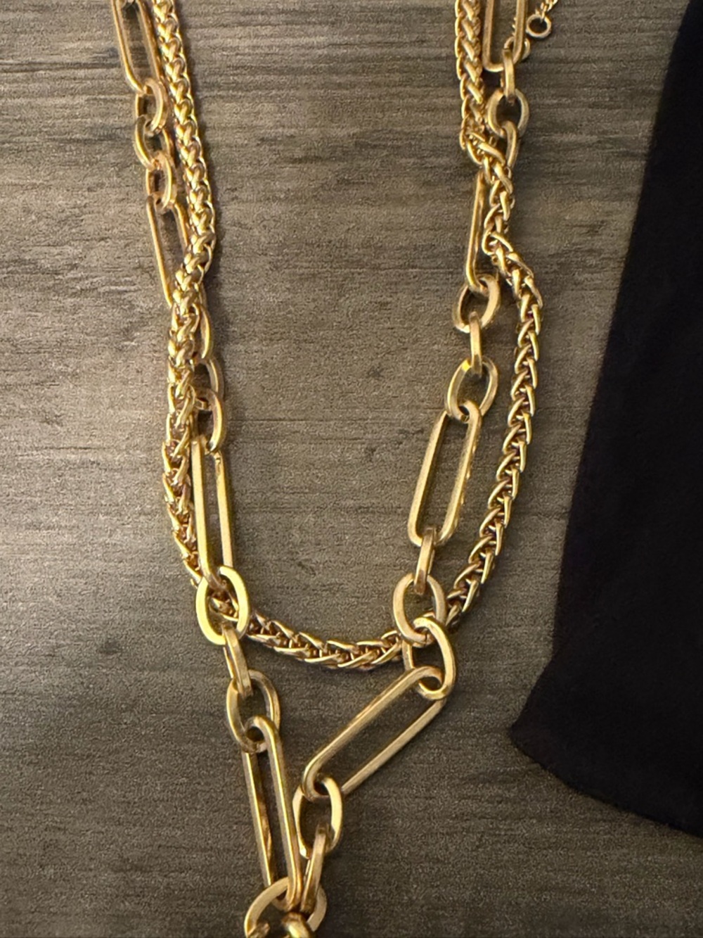 Madewell Necklace Set New on Card with dust Bag! #A113 gold tone - Picture 3 of 7